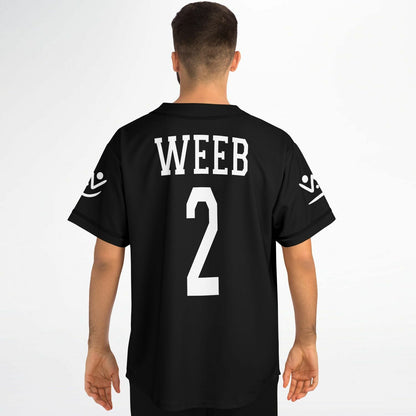 Black Minimal Wordmark Rave Baseball Jersey