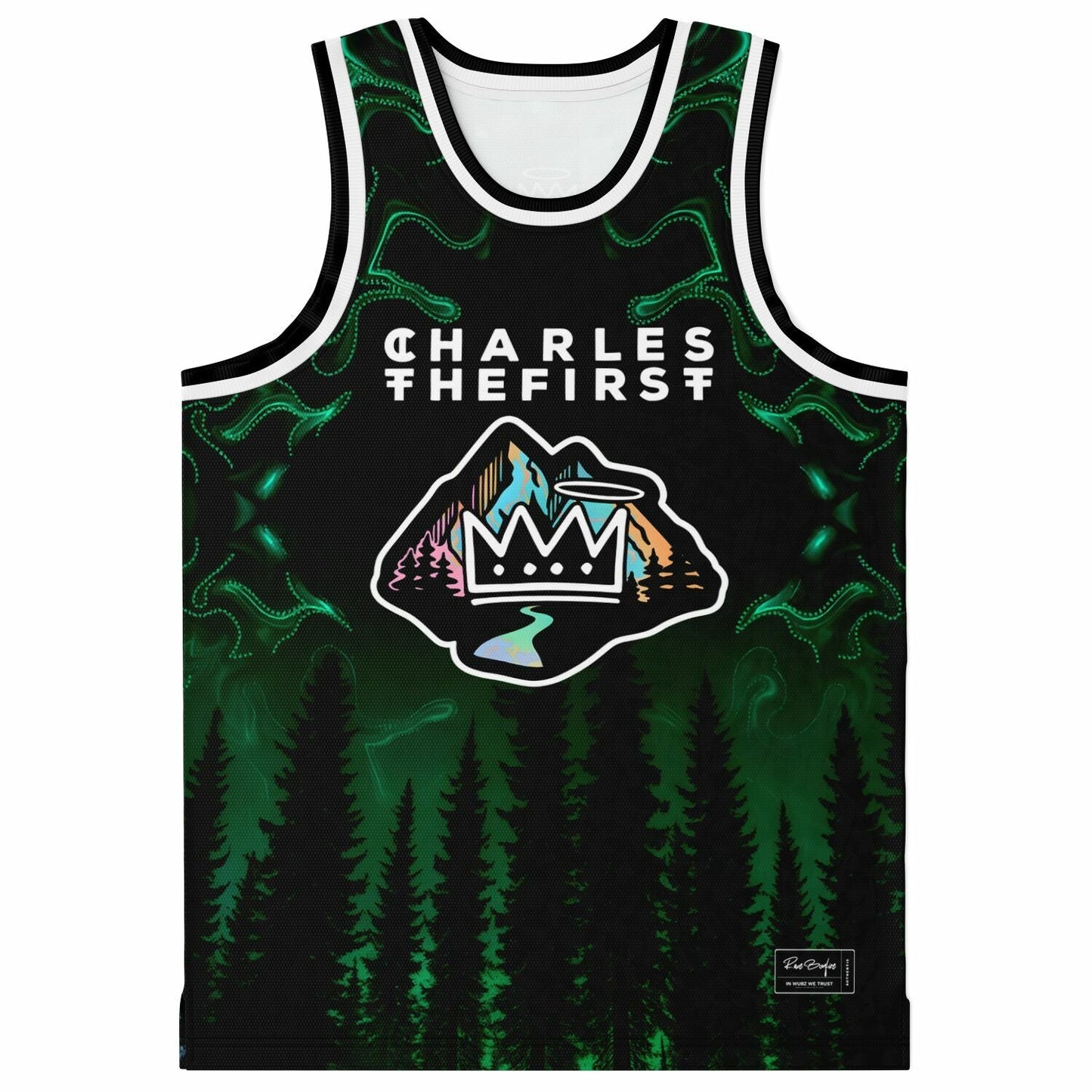 CharlesTheFirst Dark Green Misty Pine Rave Basketball Jersey