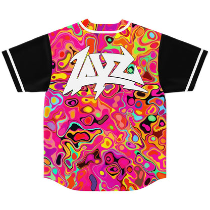 LAYZ Hot Pink Liquid Melting Rave Baseball Jersey