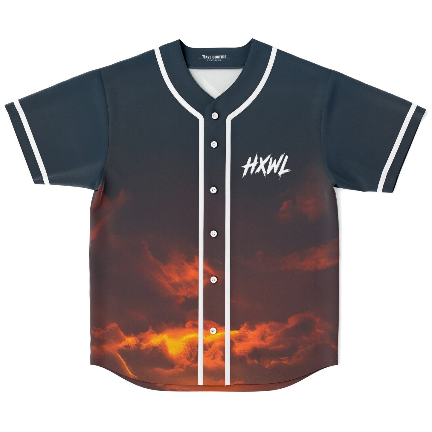 HXWL Dark Navy Demonic Wolf Rave Baseball Jersey