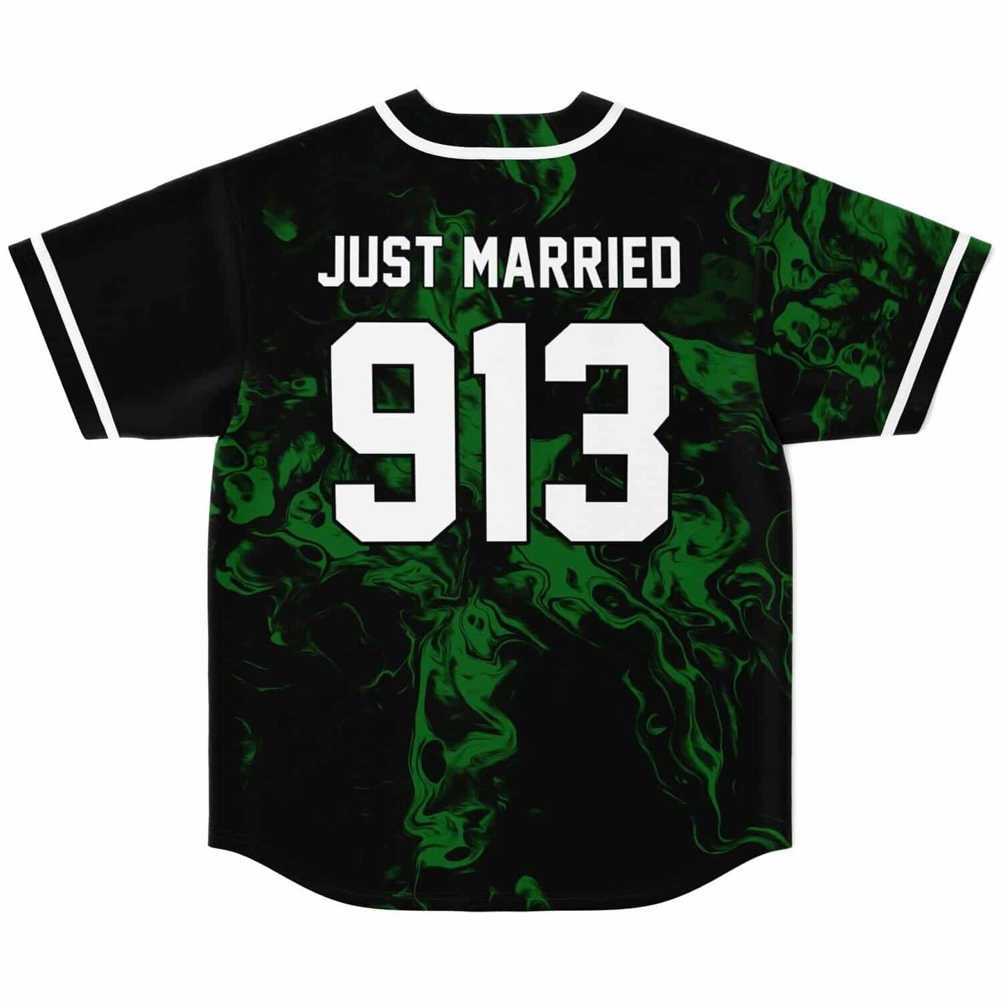 Black Green Liquid Rave Baseball Jersey