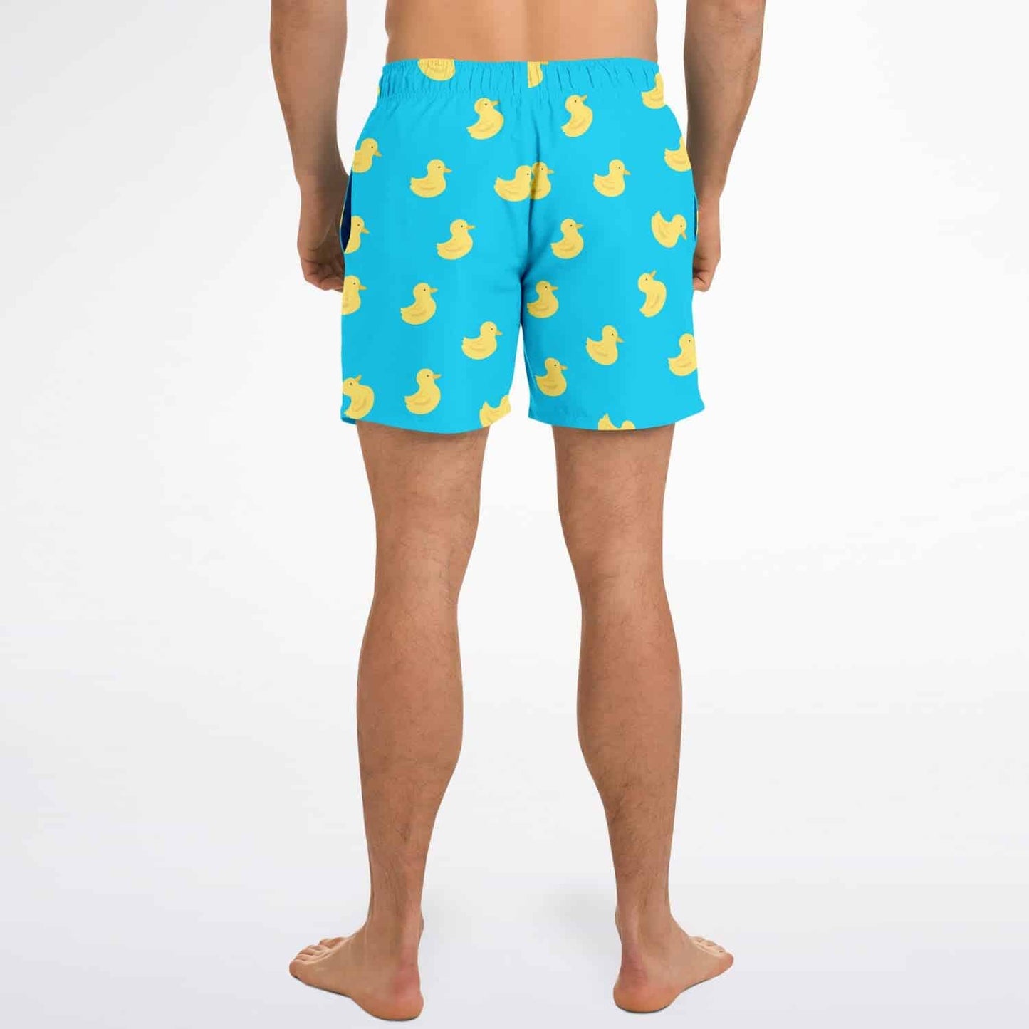 Turquoise Blue Rubber Ducks Rave Swim Trunks