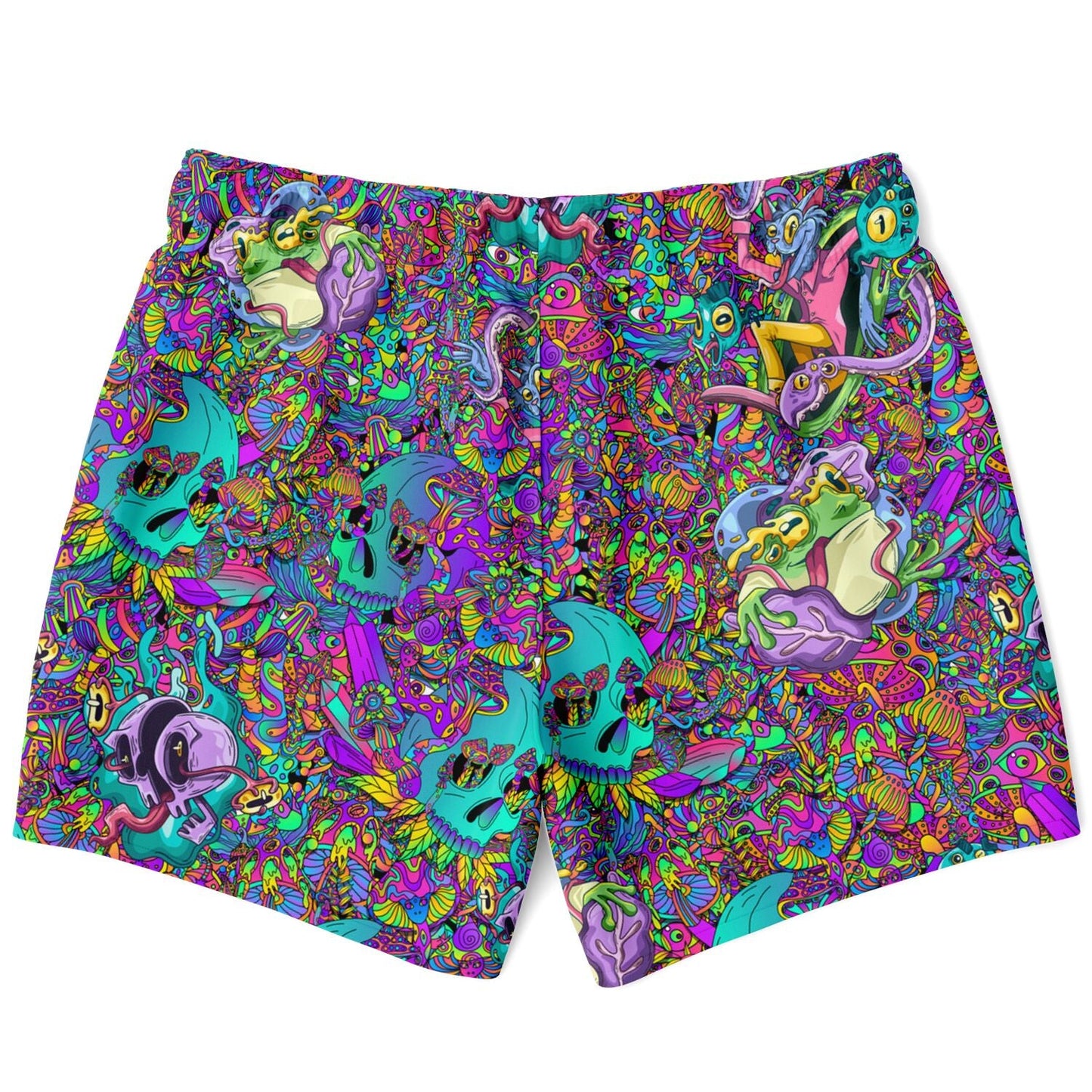 — Teal Dense Psychedelic Rave Swim Trunks
