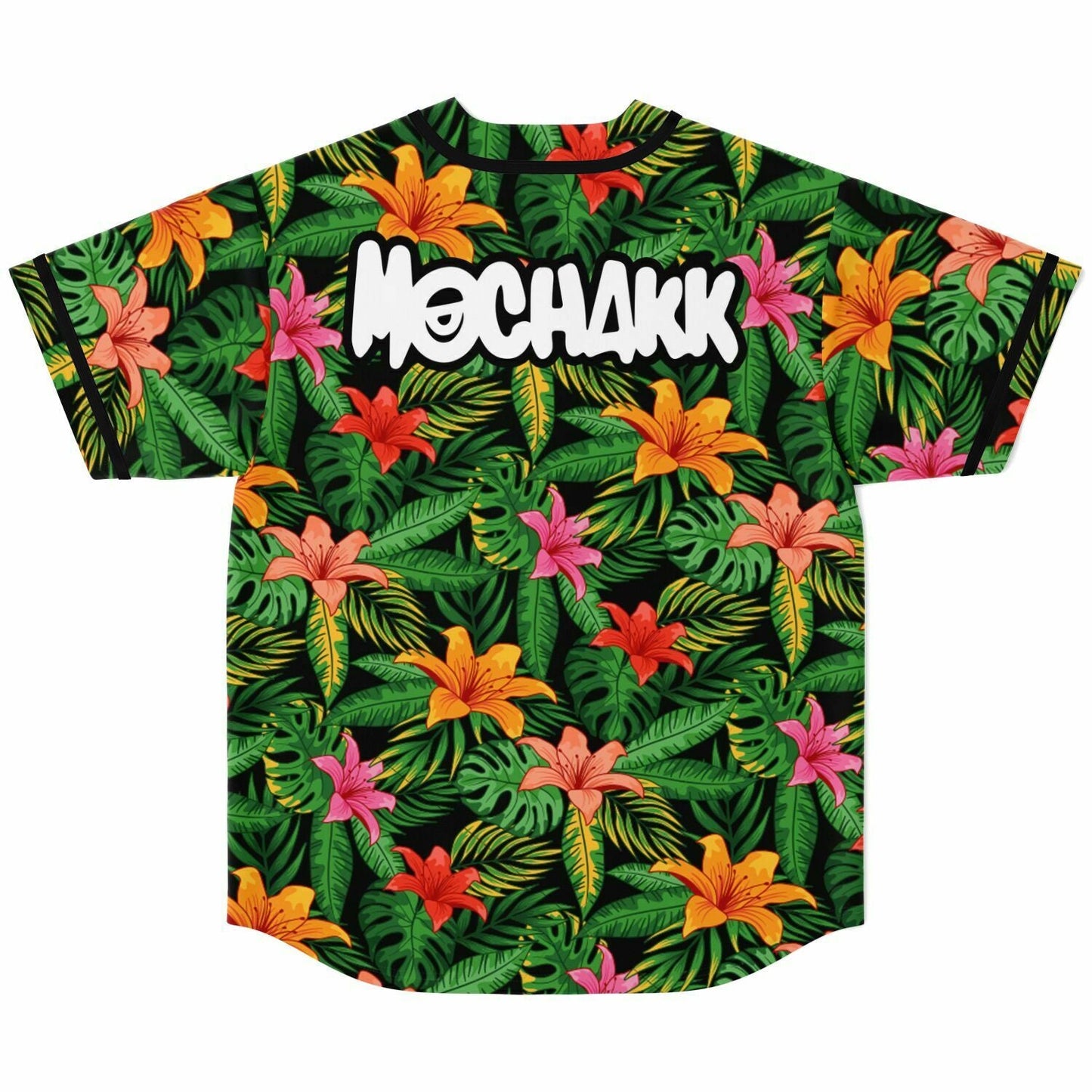 Mochakk Green Tropical Jungle Leaves Rave Baseball Jersey