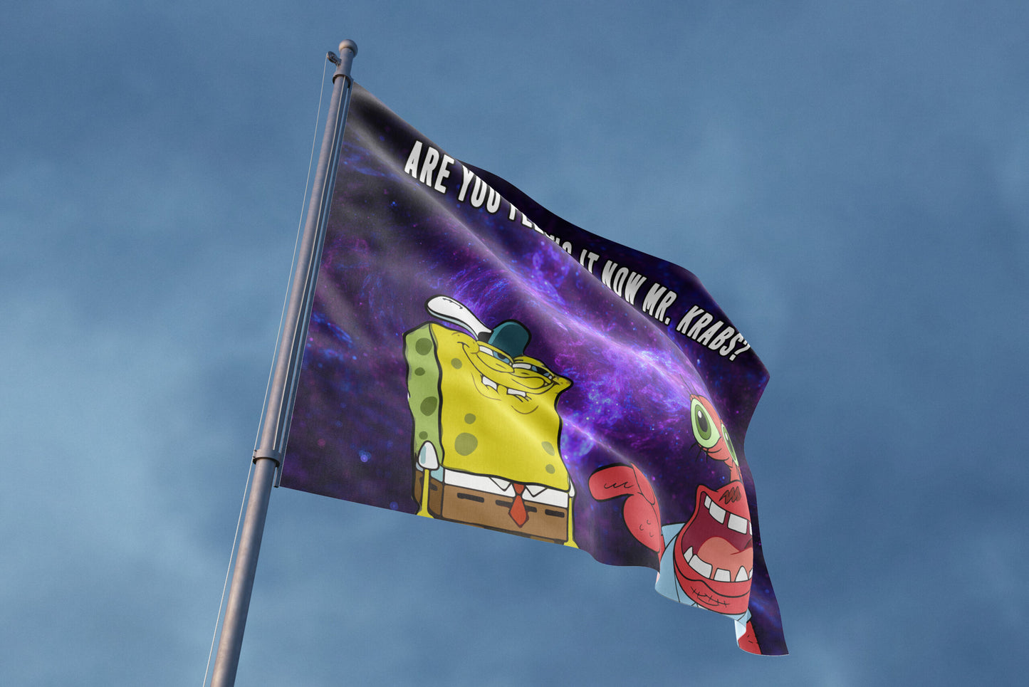 Dark Purple Spongebob Wearing Rave Flag