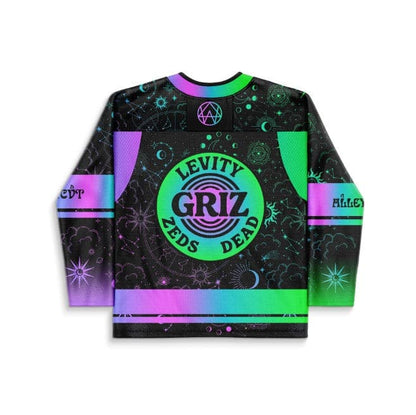 GRiZ x Zeds Dead Black Large Ornate Rave Hockey Jersey