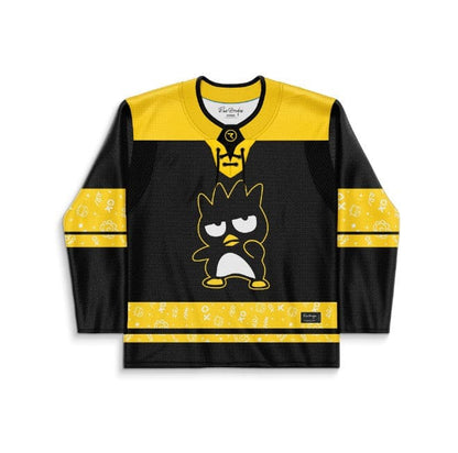 Black Yellow Cartoon Penguin Rave Hockey Jersey