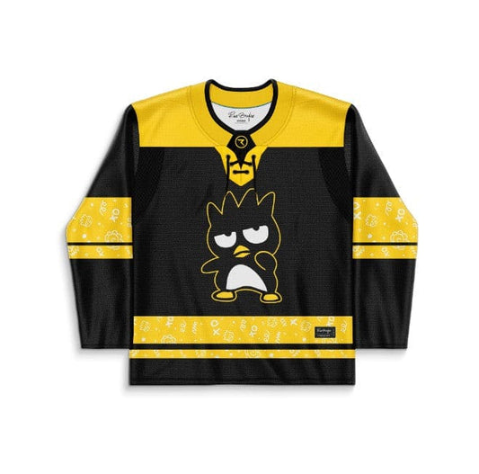 Black Yellow Cartoon Penguin Rave Hockey Jersey