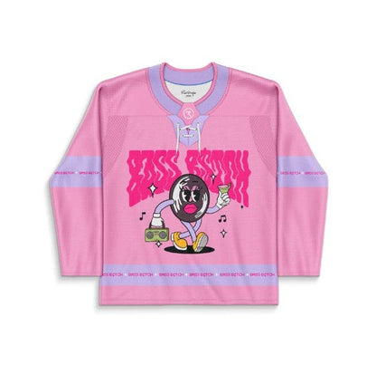 Mary Droppinz Pink Cartoon Mascot Rave Hockey Jersey
