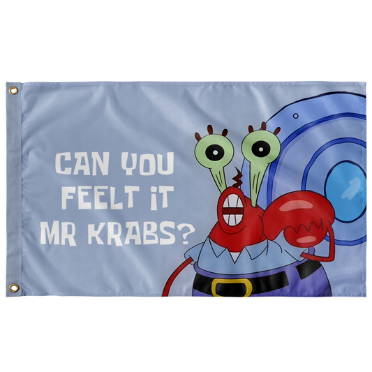 Light Powder Cartoon Crab Rave Flag