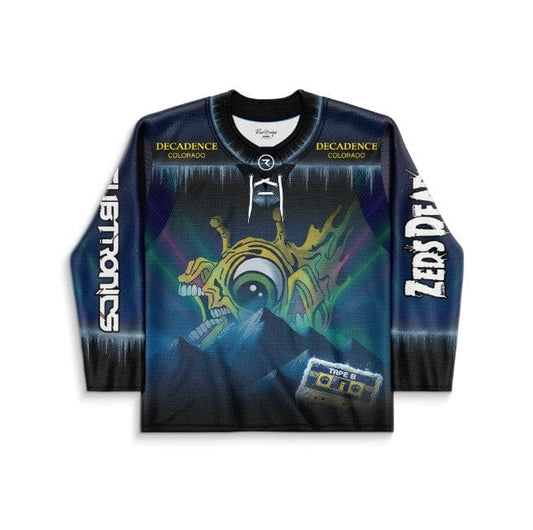 Zeds Dead x Subtronics Tape B Dark Navy Aurora Rave Hockey Jersey