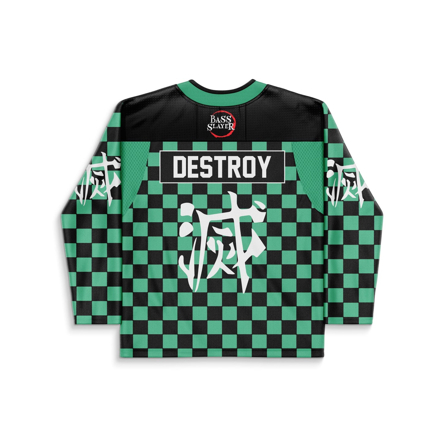 Green Black Japanese Fox Rave Hockey Jersey