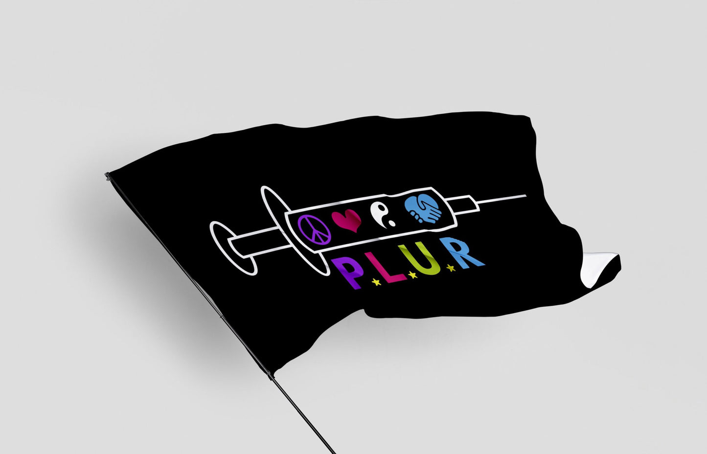 Black Syringe Filled Rave Flag