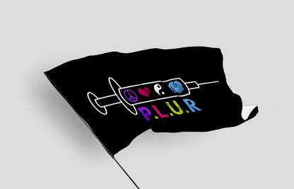 Black Syringe Filled Rave Flag