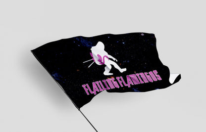 Black Galaxy White Silhouette Rave Flag