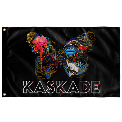Kaskade Black Butterfly Formed Rave Flag