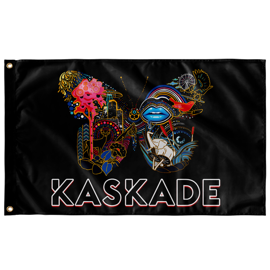 Kaskade Black Butterfly Formed Rave Flag