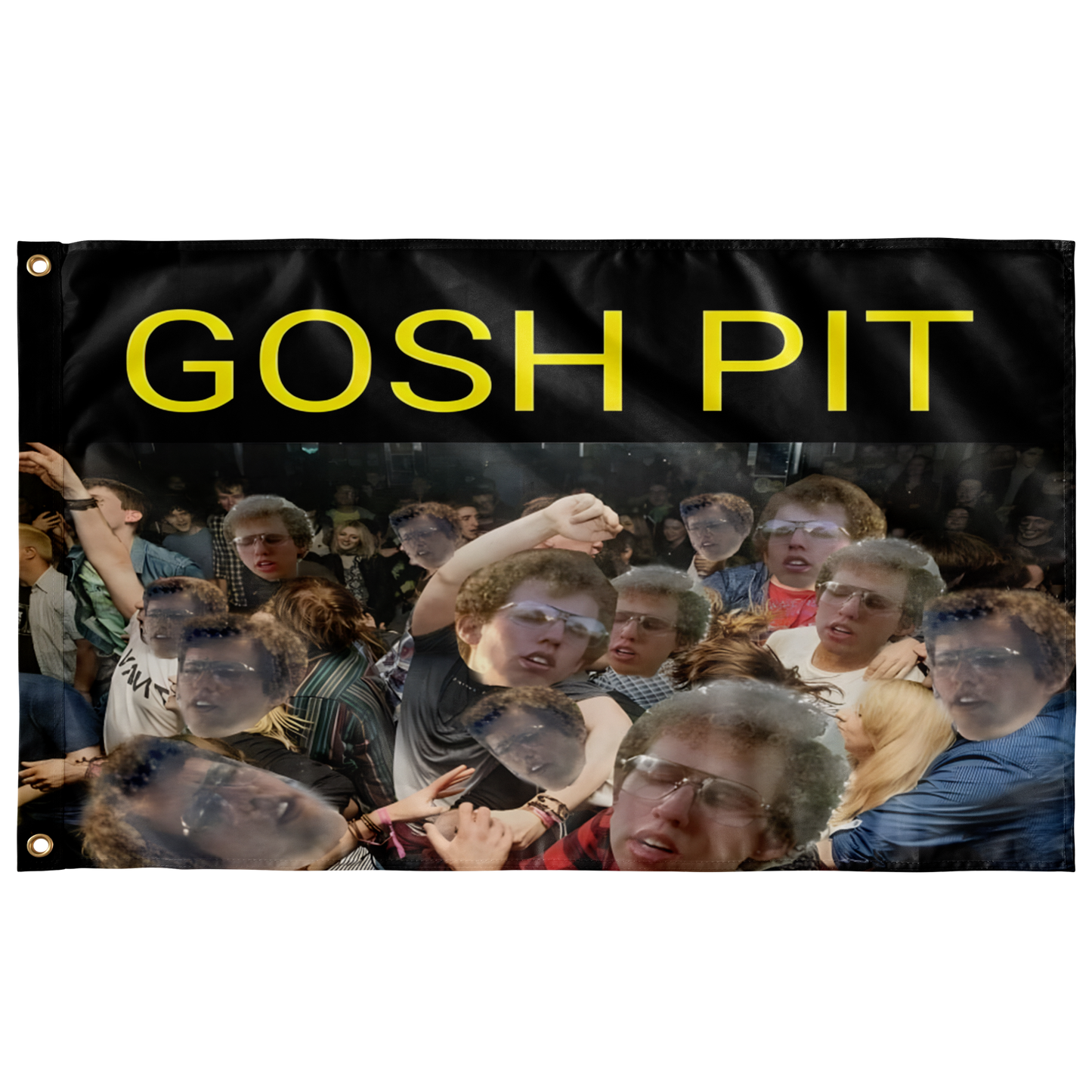 Black Mosh Pit Rave Flag