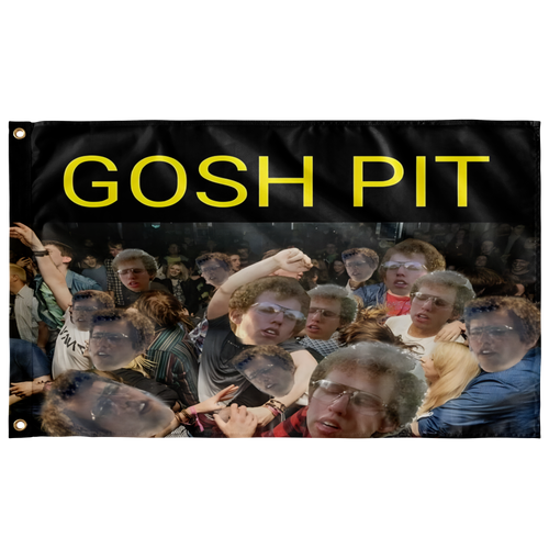 Black Mosh Pit Rave Flag