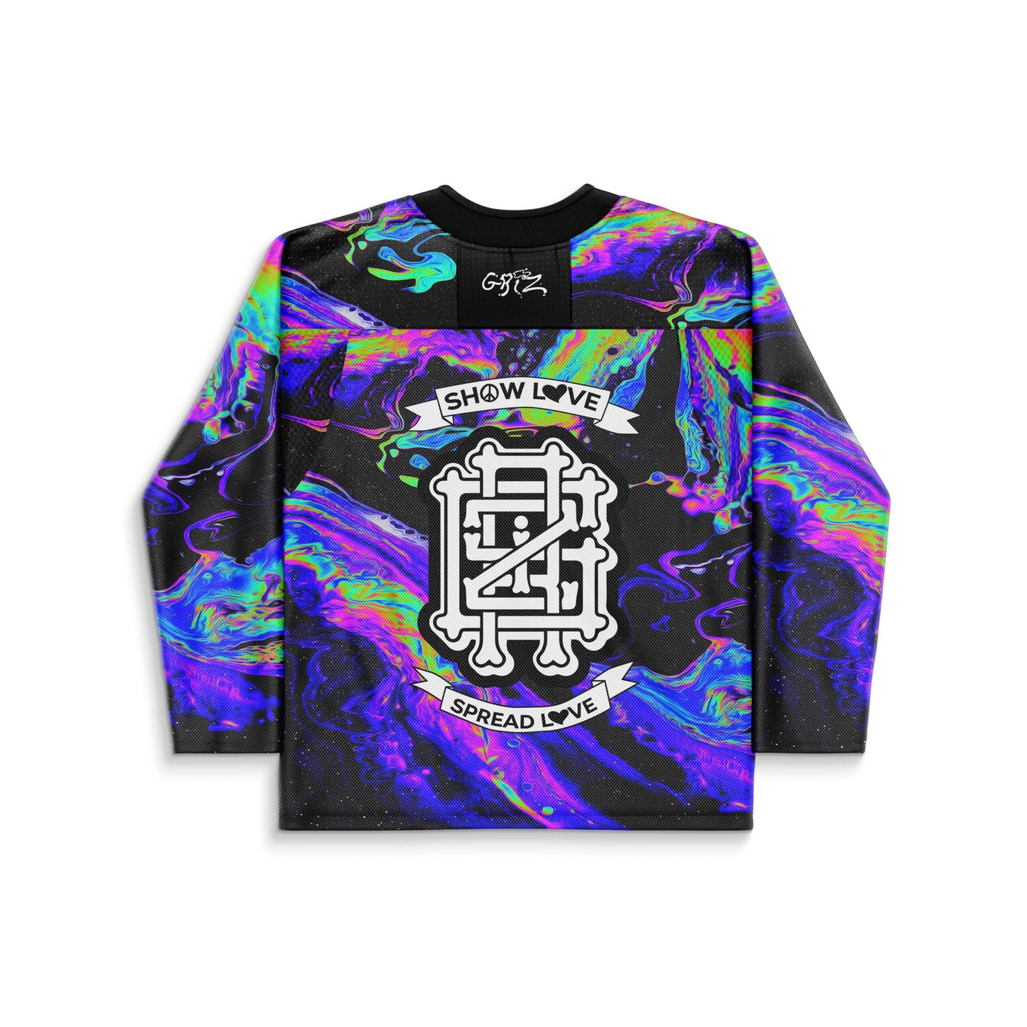 GRiZ Neon Psychedelic Oil Rave Hockey Jersey