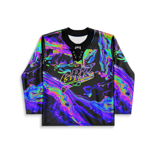 GRiZ Neon Psychedelic Oil Rave Hockey Jersey
