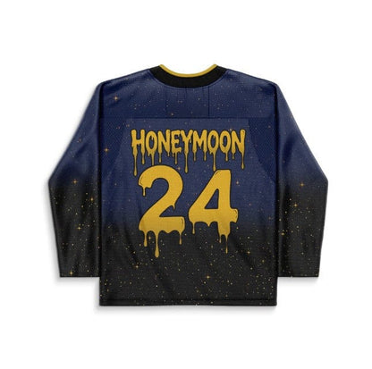 Navy Blue Starfield Galaxy Rave Hockey Jersey
