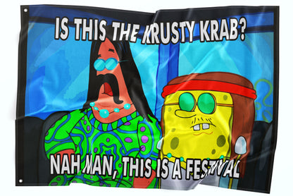 Blue Patrick Star Rave Flag