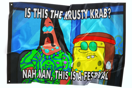 Blue Patrick Star Rave Flag
