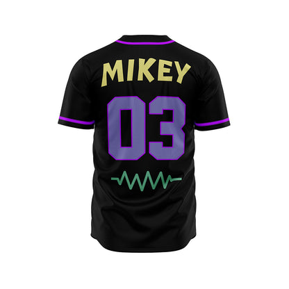 Black Scattered Icons Rave Baseball Jersey
