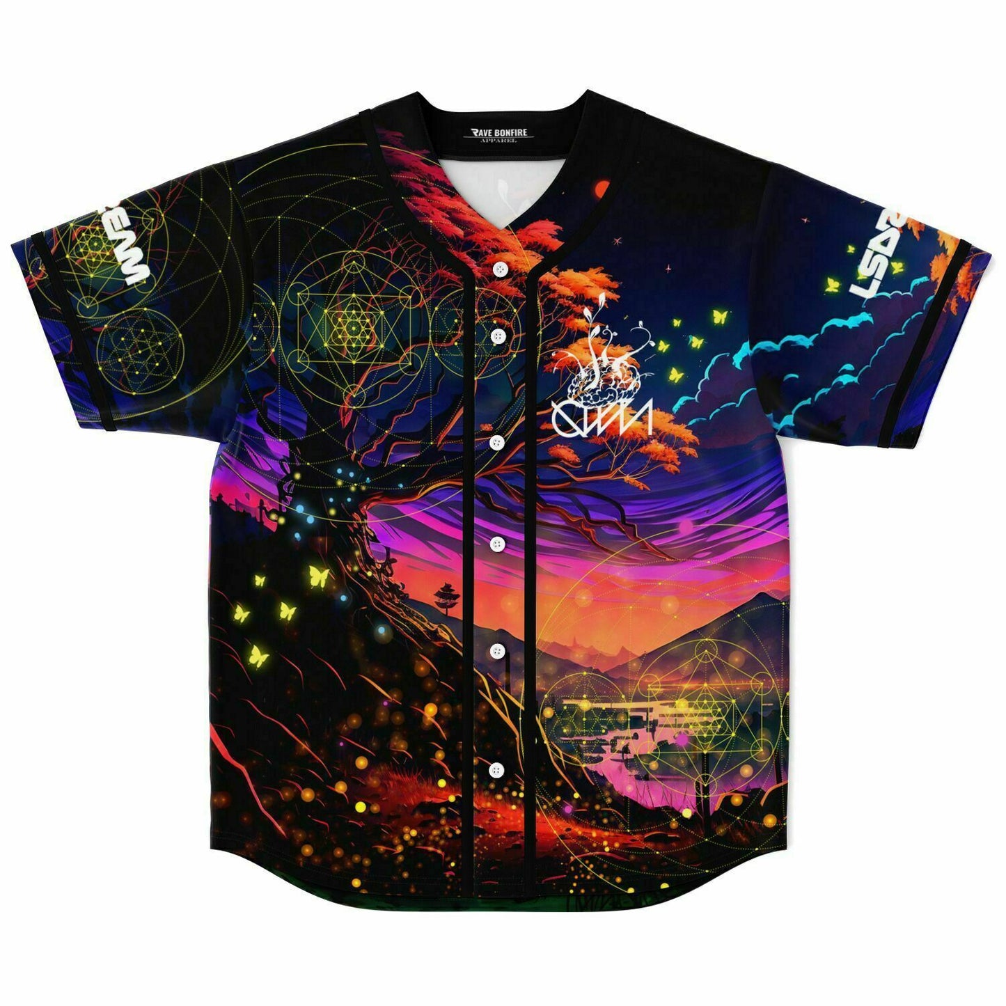 Deep Purple Psychedelic Dreamscape Rave Baseball Jersey