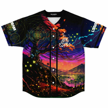 Deep Purple Psychedelic Dreamscape Rave Baseball Jersey
