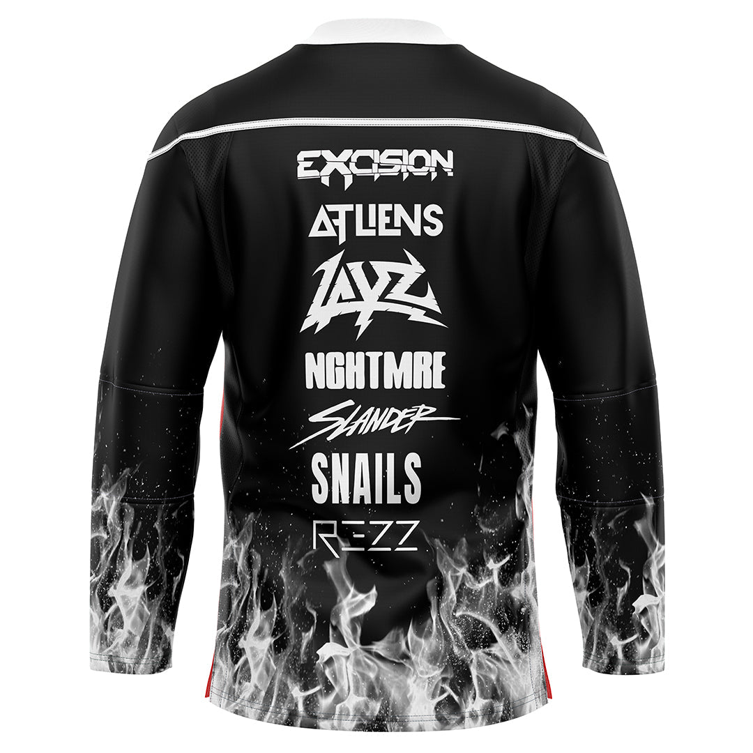 Excision Black White Smoke Rave Hockey Jersey
