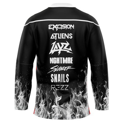 Excision Black White Smoke Rave Hockey Jersey