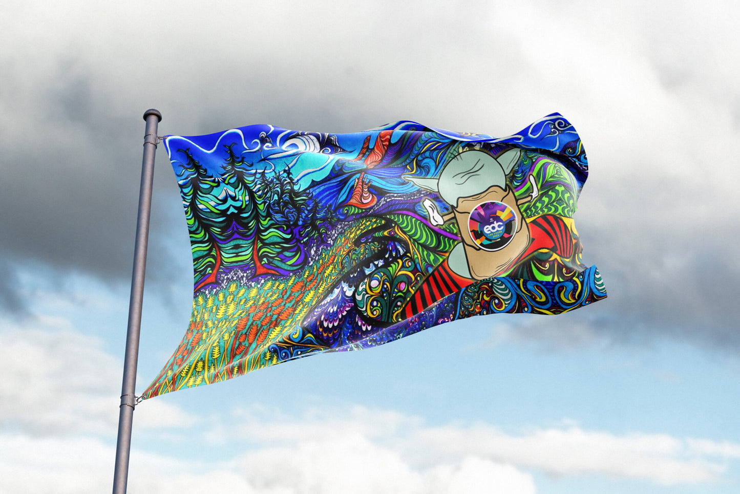 EDC Vivid Psychedelic Fantasy Rave Flag