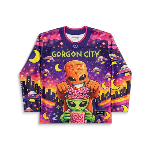 Gorgon City x Disco Lines Purple Front: Grinning Rave Hockey Jersey