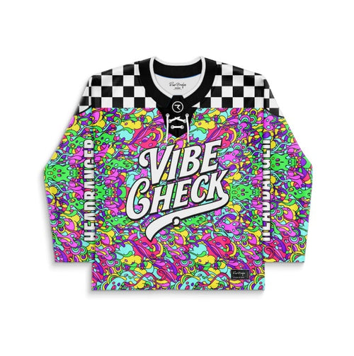 Neon Rainbow Dense Psychedelic Rave Hockey Jersey