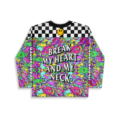 Neon Rainbow Dense Psychedelic Rave Hockey Jersey