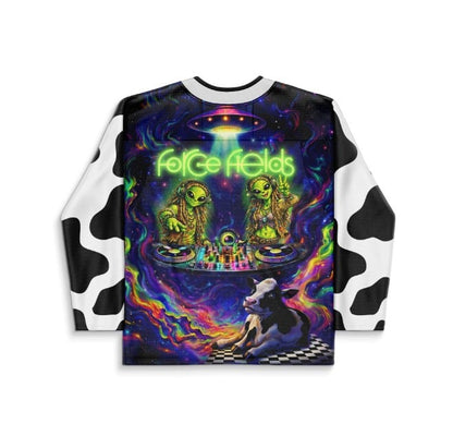Force Fields Black White Two Green Rave Hockey Jersey