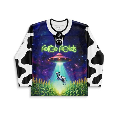 Force Fields Black White Two Green Rave Hockey Jersey