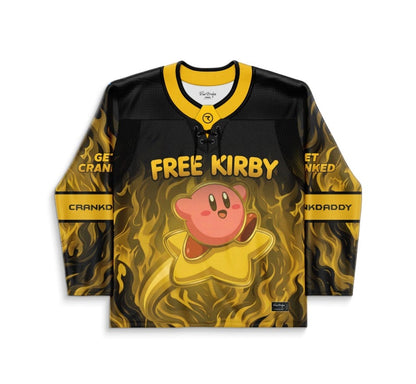 Black Gold Pink Round Rave Hockey Jersey