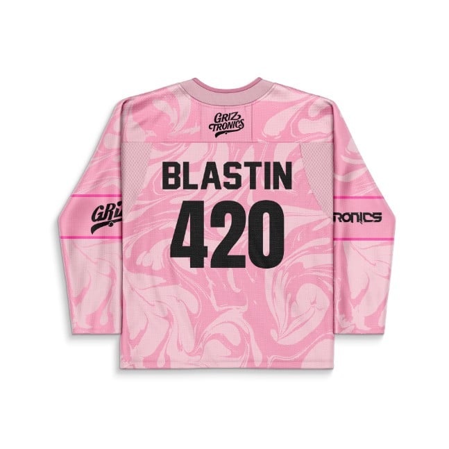 Griztronics Pink Liquid Marble Rave Hockey Jersey