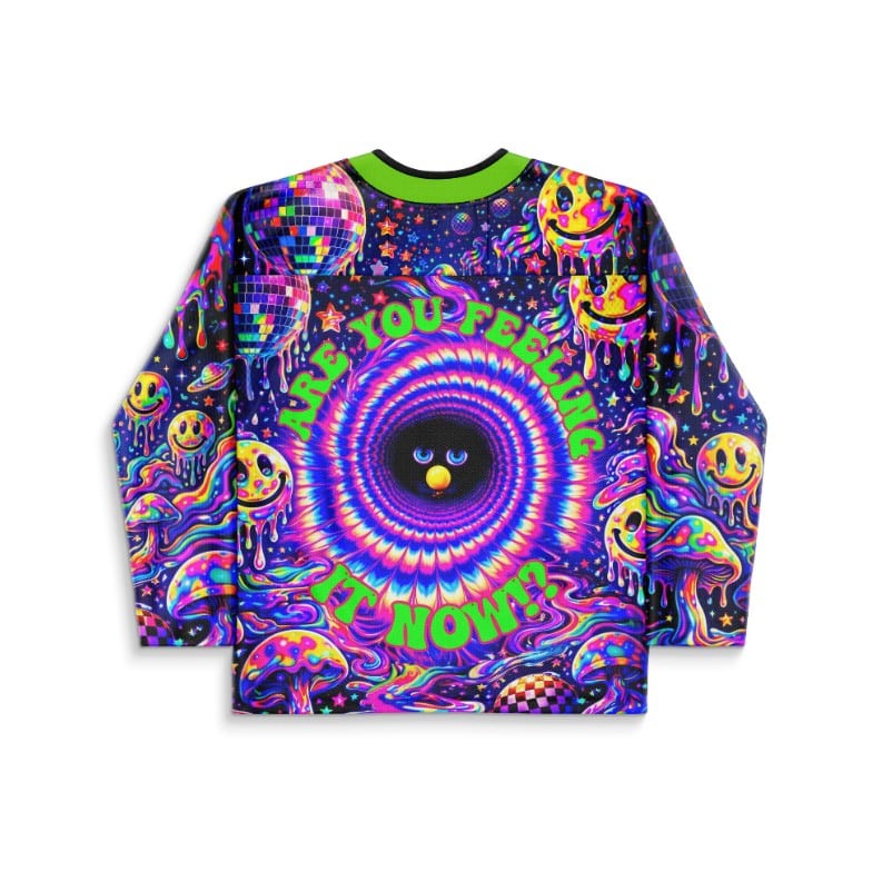 Neon Psychedelic Scene Rave Hockey Jersey