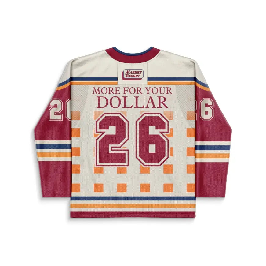 Maroon Retro Grocery Rave Hockey Jersey