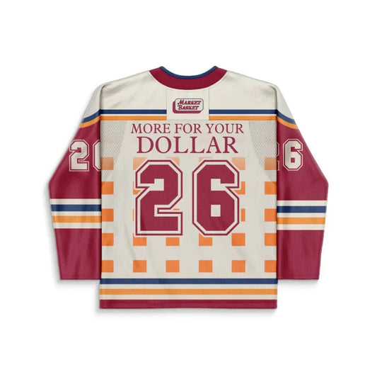 Maroon Retro Grocery Rave Hockey Jersey