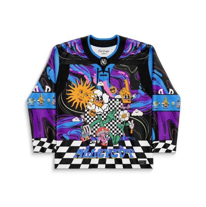 ALLEYCVT Black Trippy Liquid Rave Hockey Jersey