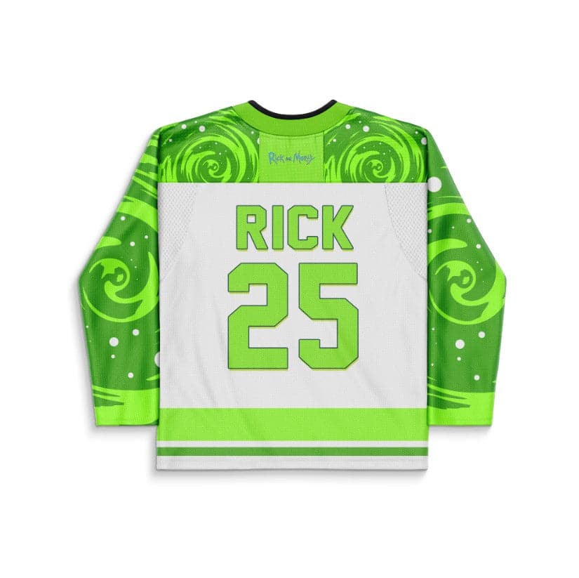 Bright Neon Rick Morty Rave Hockey Jersey