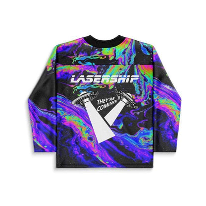 Levity Black Holographic Oil Rave Hockey Jersey