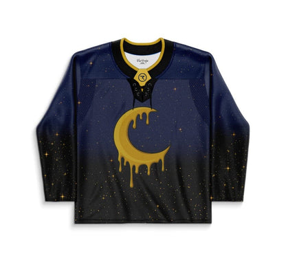 Navy Blue Starfield Galaxy Rave Hockey Jersey