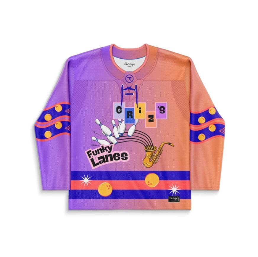 GRiZ Purple Coral Retro Bowling Rave Hockey Jersey
