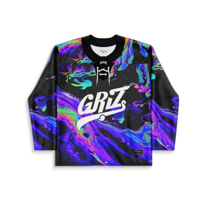 GRiZ Black Iridescent Oil Rave Hockey Jersey